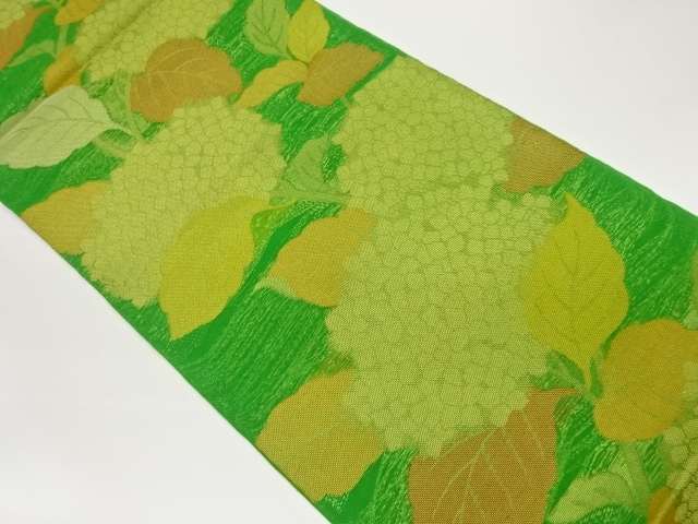 JAPANESE FUKURO OBI FOR SUMMER / WOVEN HYDRANGEA